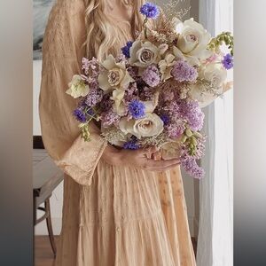 Doen Blush Peachy color 3/4 Sleeve Midi Dress